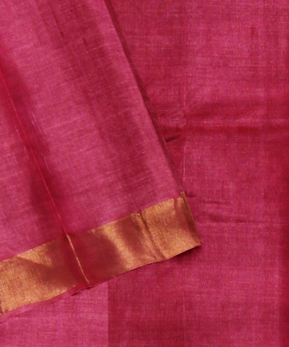 Pink beige handloom tussar silk chhattisgarh saree