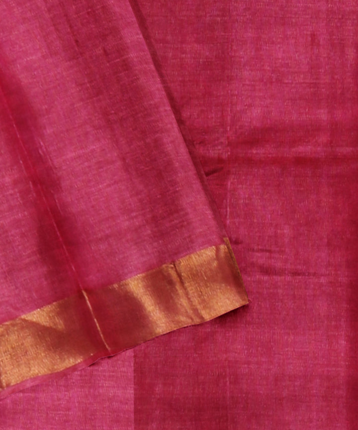 Pink beige handloom tussar silk chhattisgarh saree