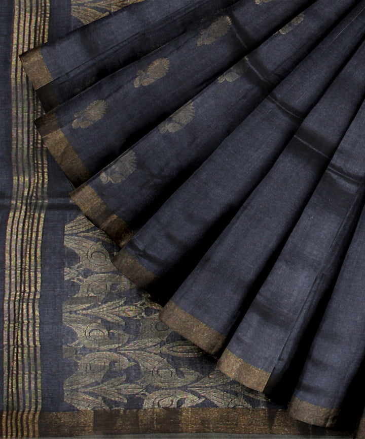 Greish blue chhattisgarh handloom tussar silk saree