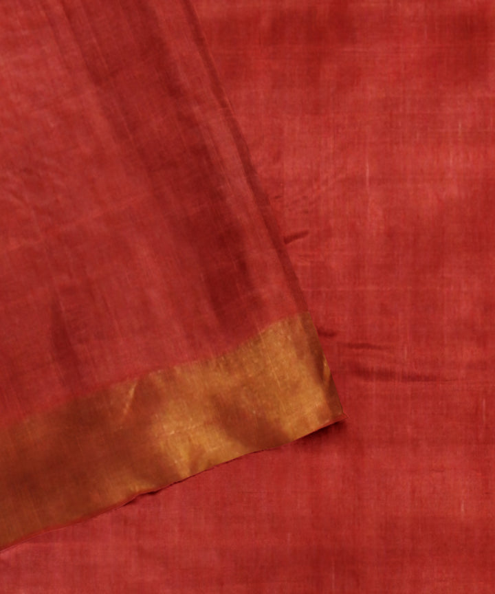 Red gold zari chhattisgarh handloom tussar silk saree