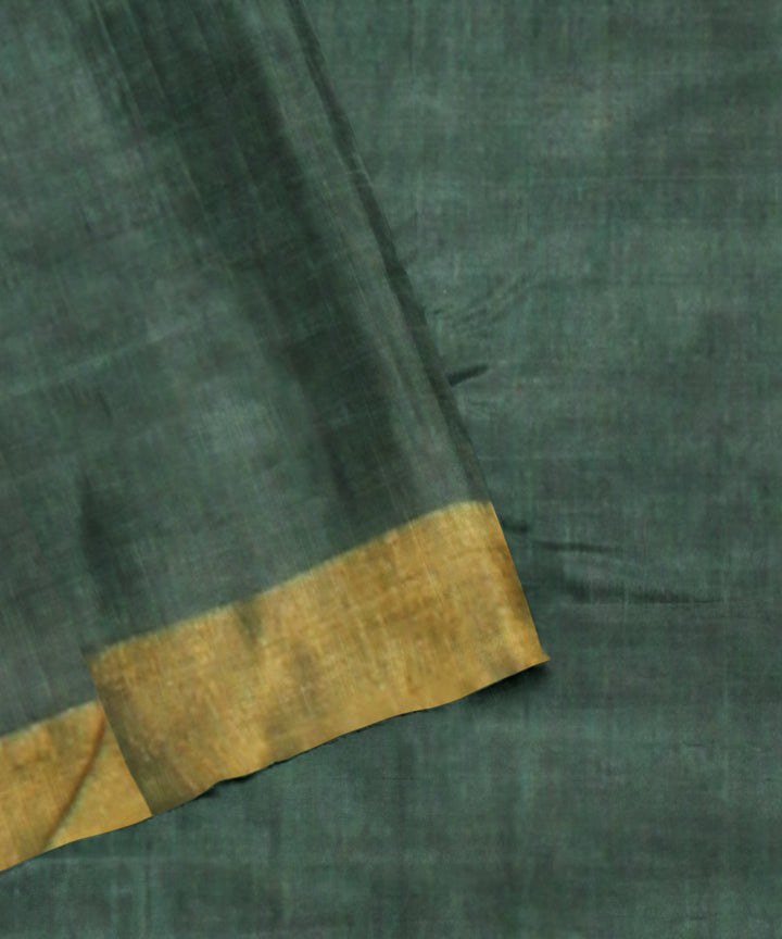 Dark green chhattisgarh handloom tussar silk saree