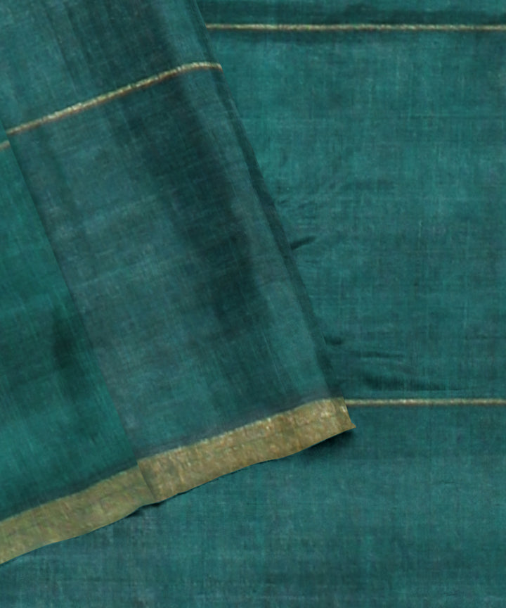 Dark green handloom tussar silk chhattisgarh saree