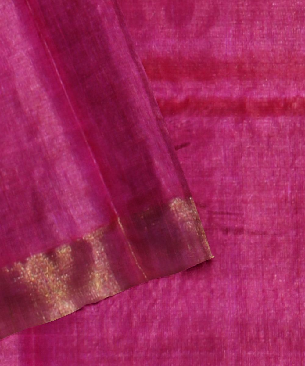 Pink chhattisgarh tussar silk handloom saree