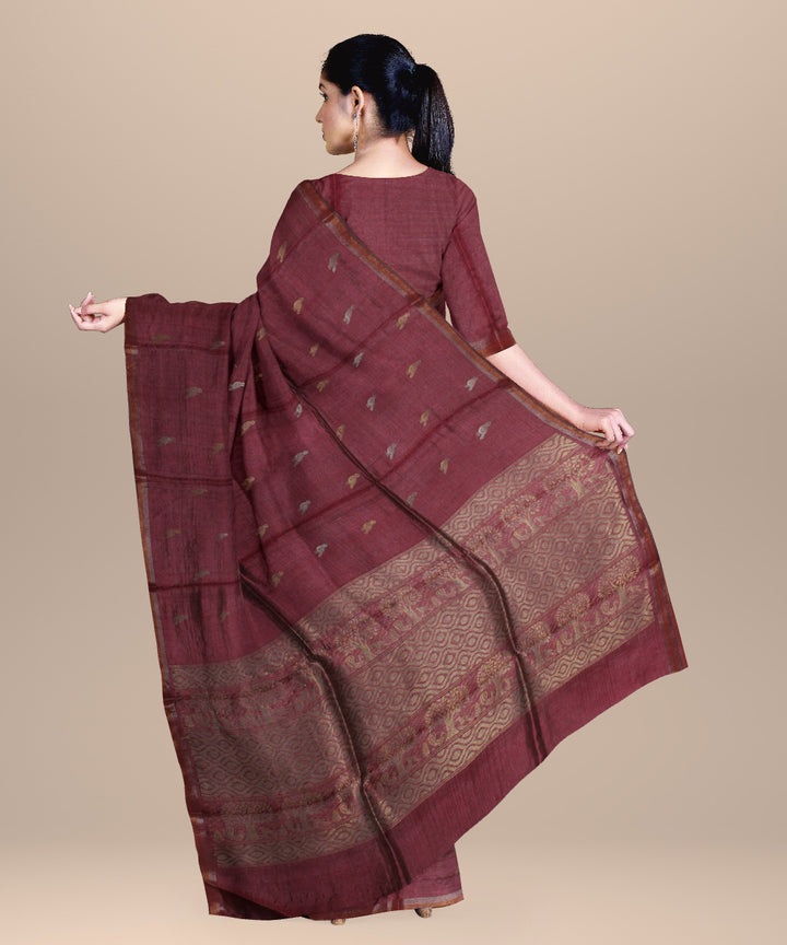 Lavender chhattisgarh handwoven tussar silk saree