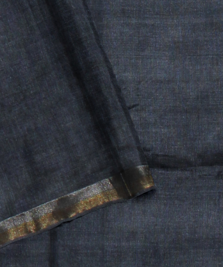 Grey chhattisgarh handloom tussar silk saree