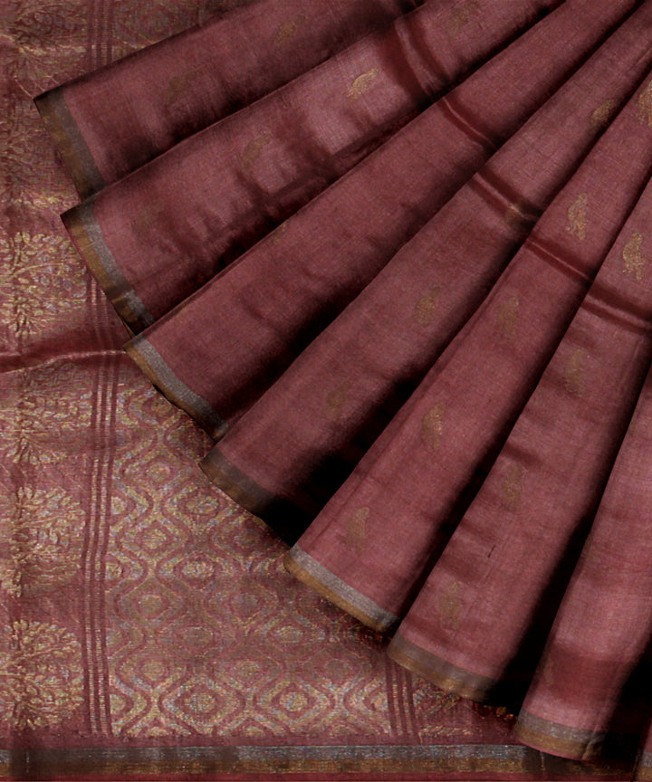 Bric red chhattisgarh handloom tussar silk saree