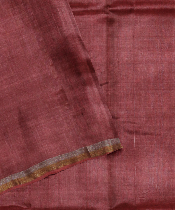 Bric red chhattisgarh handloom tussar silk saree