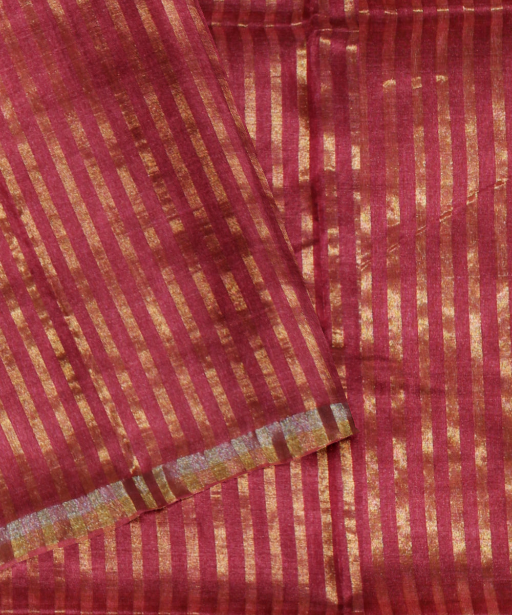 Red handwoven tussar silk chhattisgarh saree