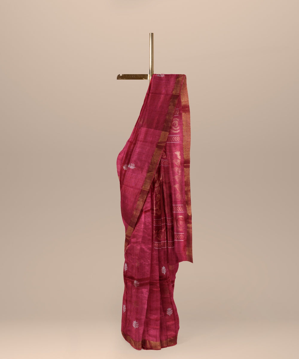 Pink chhattisgarh handloom tussar silk saree