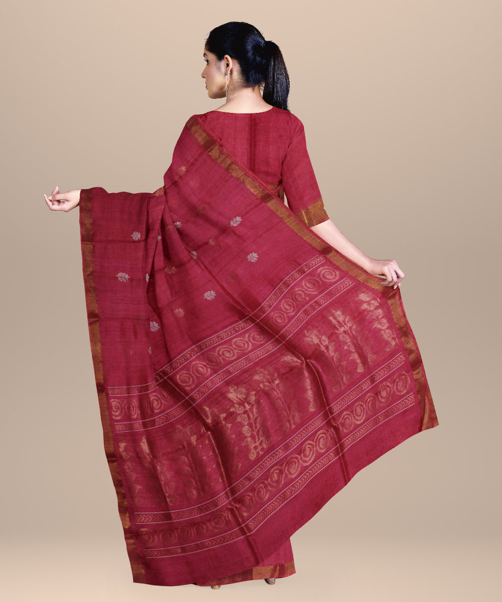 Pink chhattisgarh handloom tussar silk saree