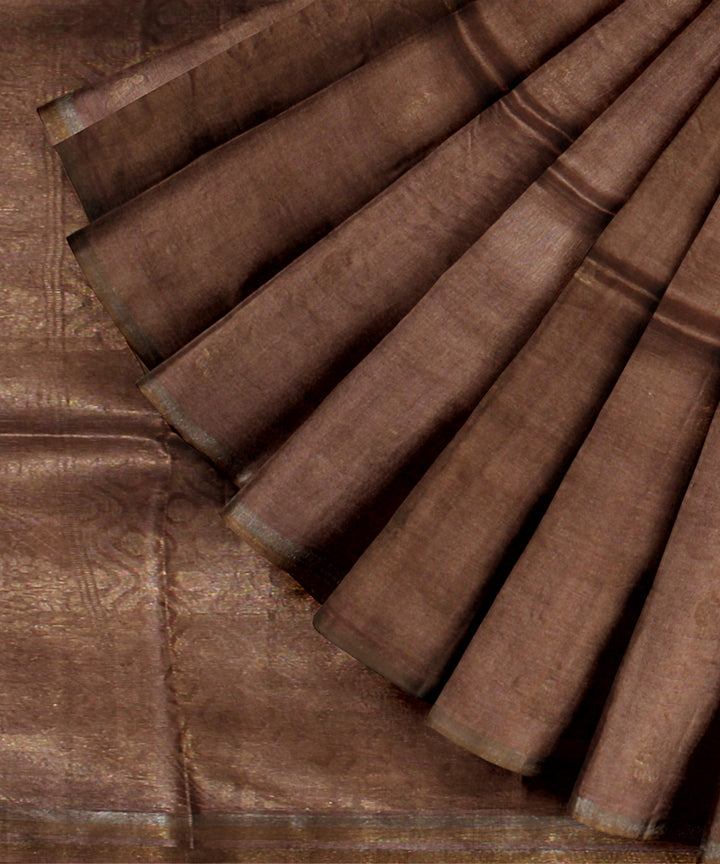 Beige handwoven tussar silk chhattisgarh saree