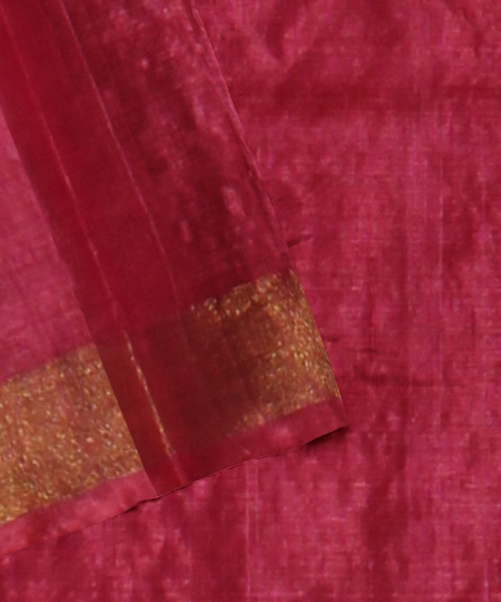 Red chhattisgarh tussar silk handloom saree