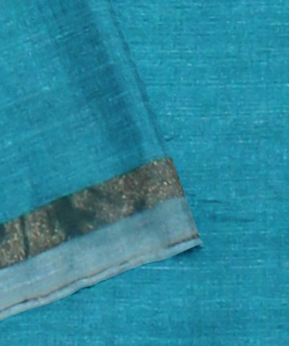 Sky blue handloom chhattisgarh tussar silk saree