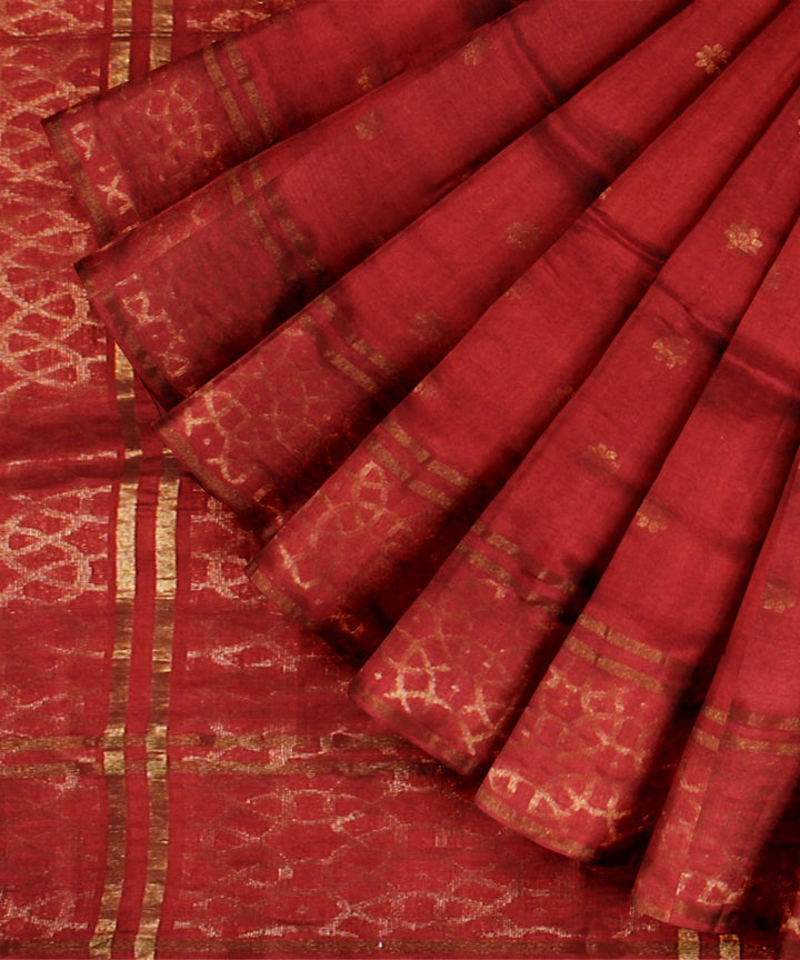 Orange chhattisgarh handloom tussar silk saree