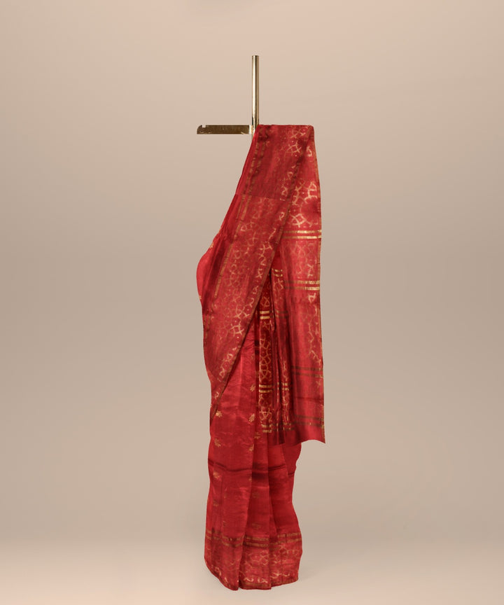 Orange chhattisgarh handloom tussar silk saree