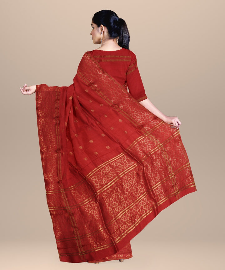 Orange chhattisgarh handloom tussar silk saree