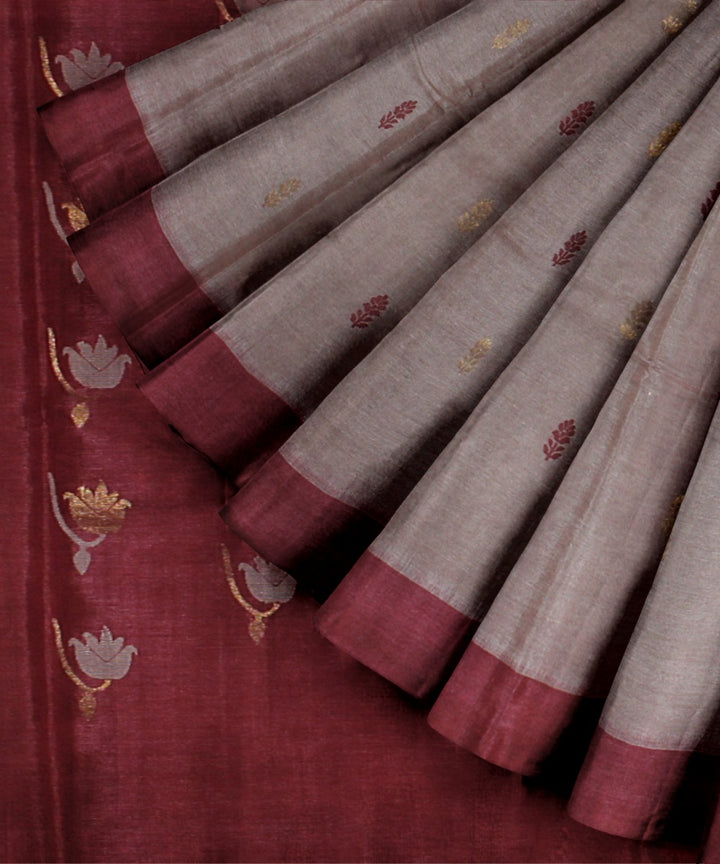 Offwhite chhattisgarh handloom tussar silk saree