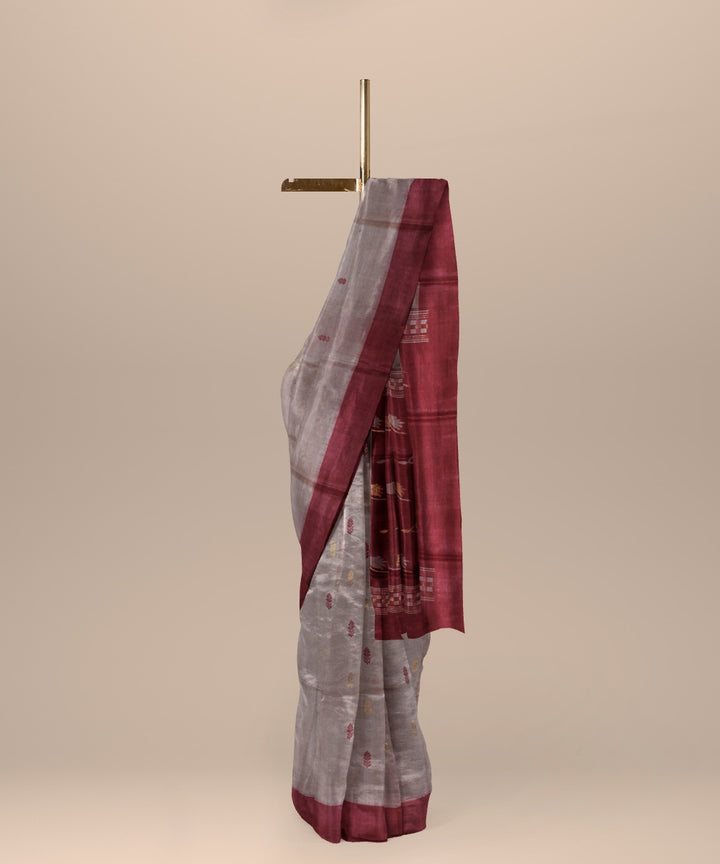 Offwhite chhattisgarh handloom tussar silk saree