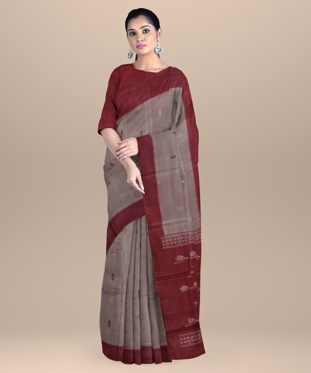 Offwhite chhattisgarh handloom tussar silk saree