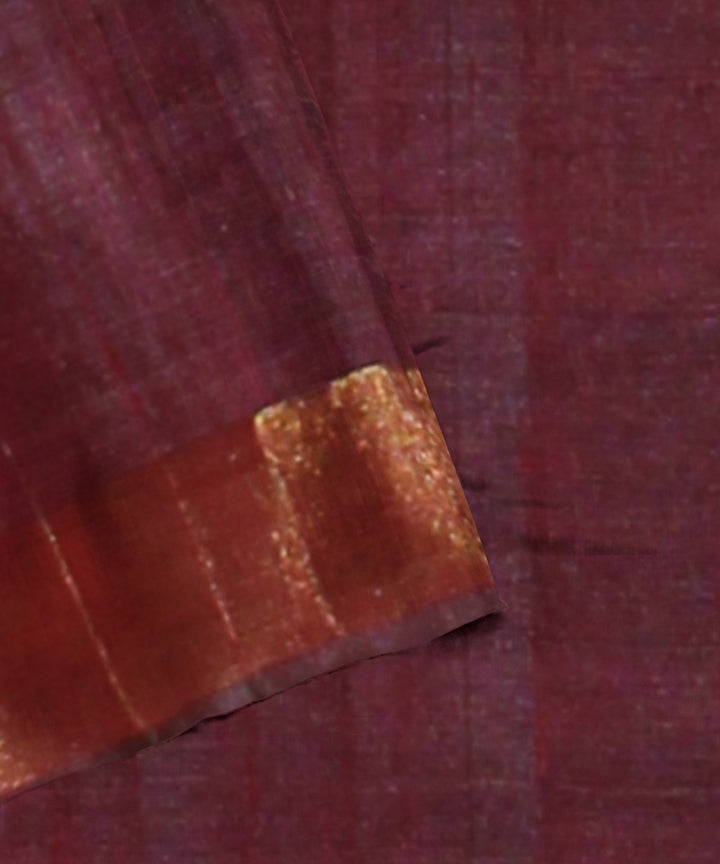 Maroon handwoven tussar silk chhattisgarh saree