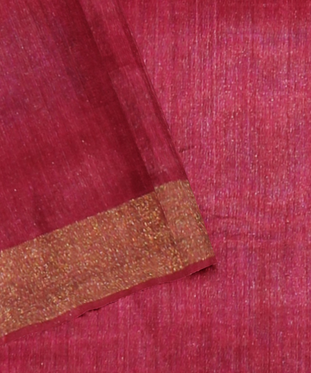 Red chhattisgarh handloom tussar silk saree