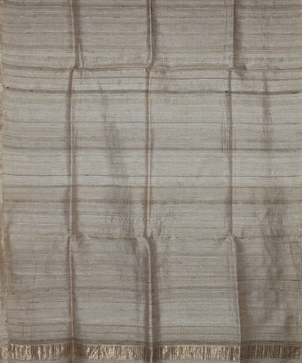 Beige tussar silk chhattisgarh handwoven stole