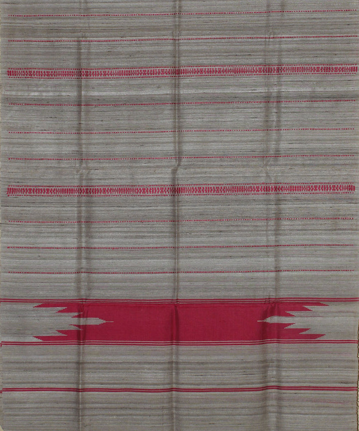 Beige pink tussar silk chhattisgarh handwoven stole