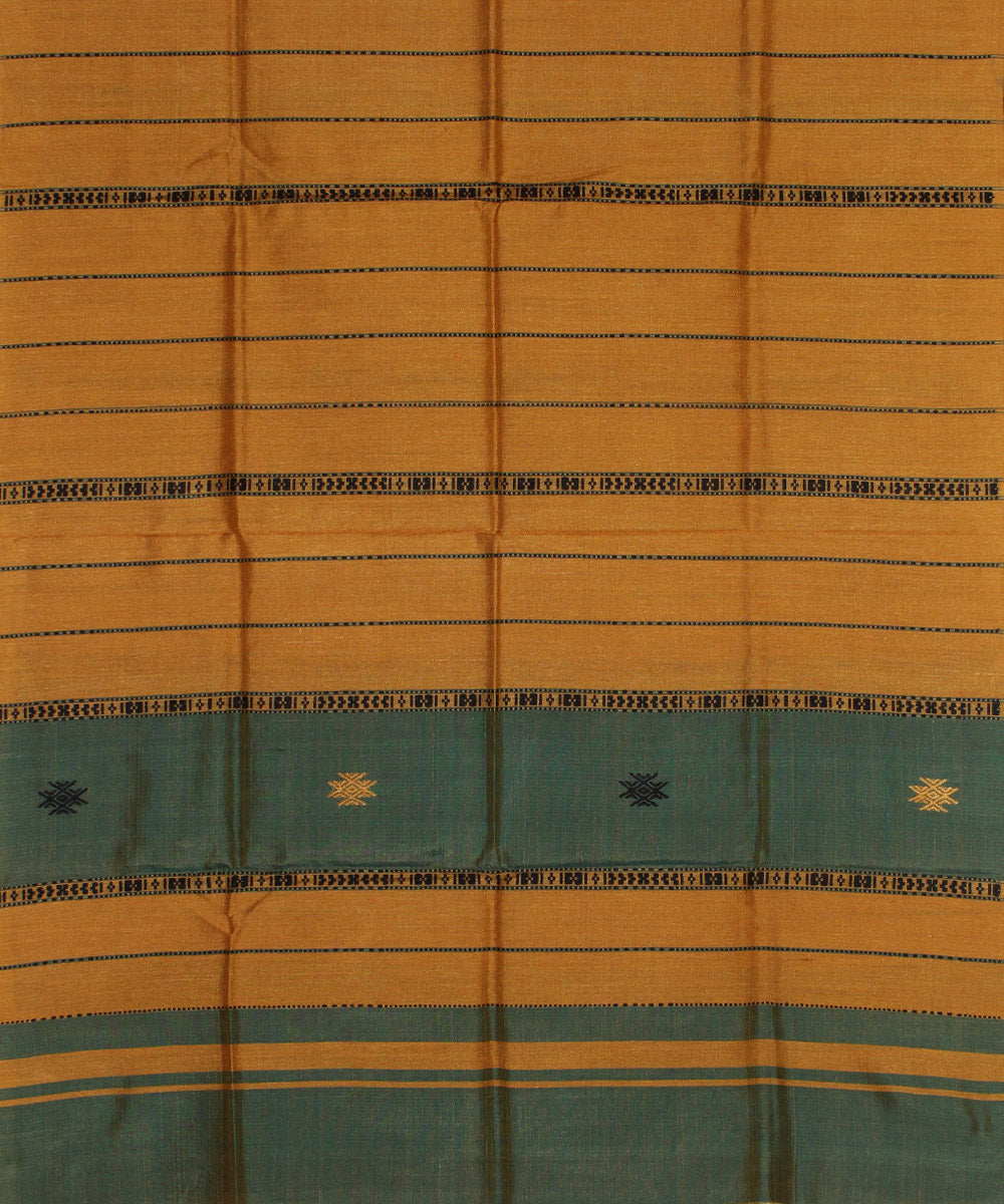 Mustard handwoven tussar silk chhattisgarh stole