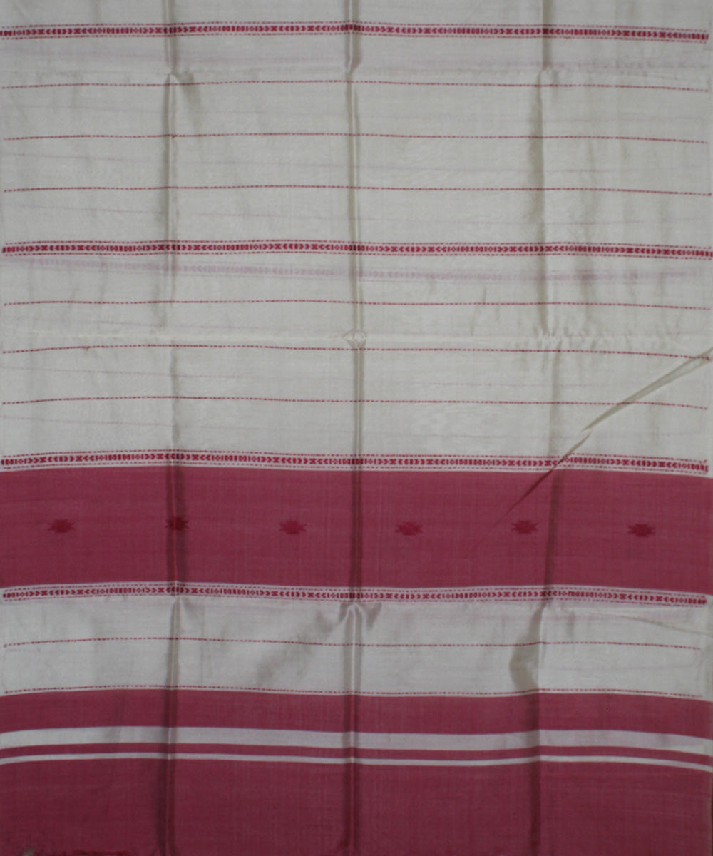 White pink handwoven tussar silk chhattisgarh stole