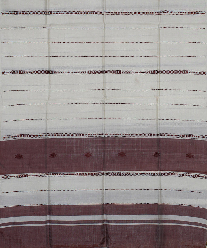 White maroon handwoven tussar silk chhattisgarh stole