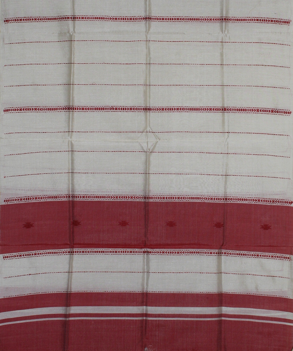 White red tussar silk chhattisgarh handwoven stole