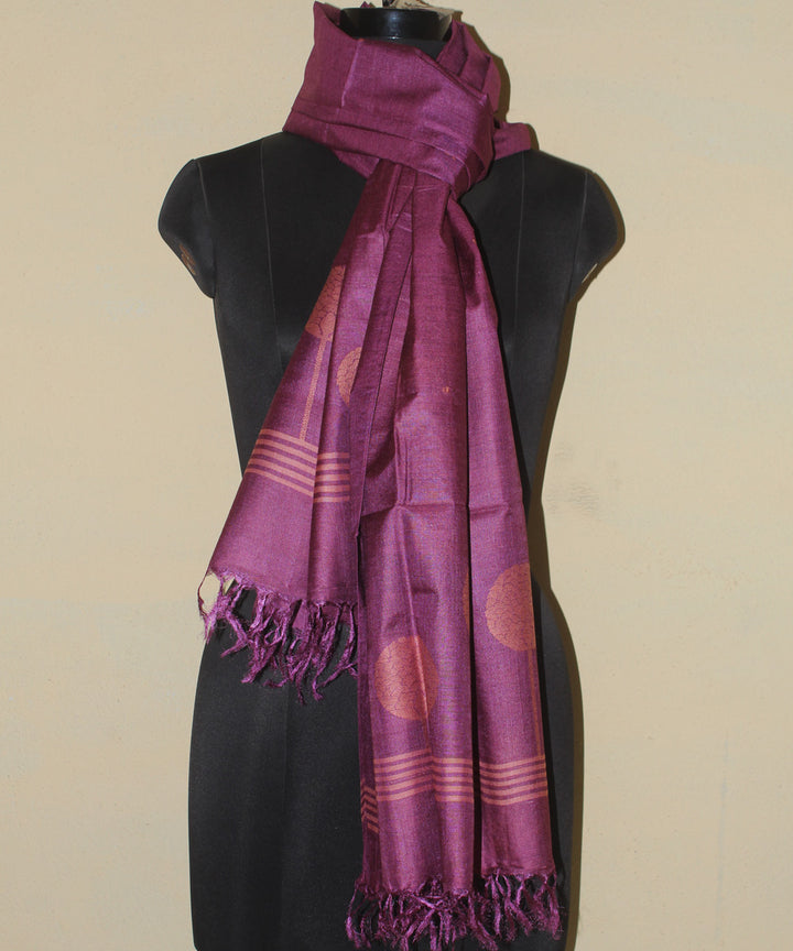 Purple tussar silk chhattisgarh handwoven stole