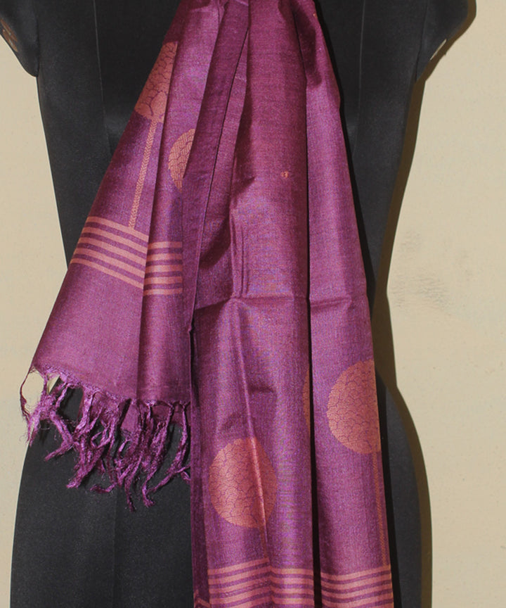 Purple tussar silk chhattisgarh handwoven stole