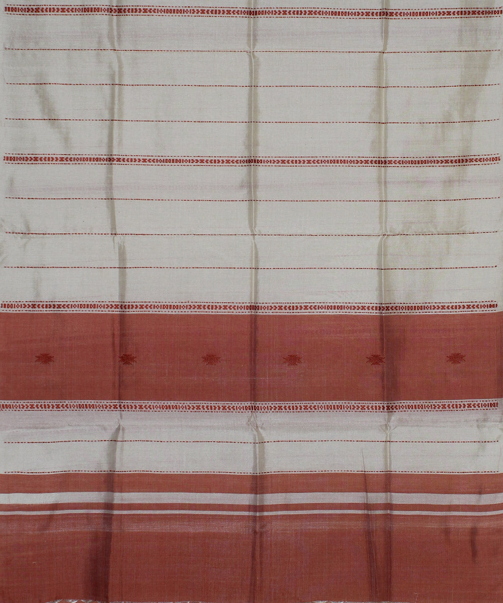 White red handwoven tussar silk chhattisgarh stole