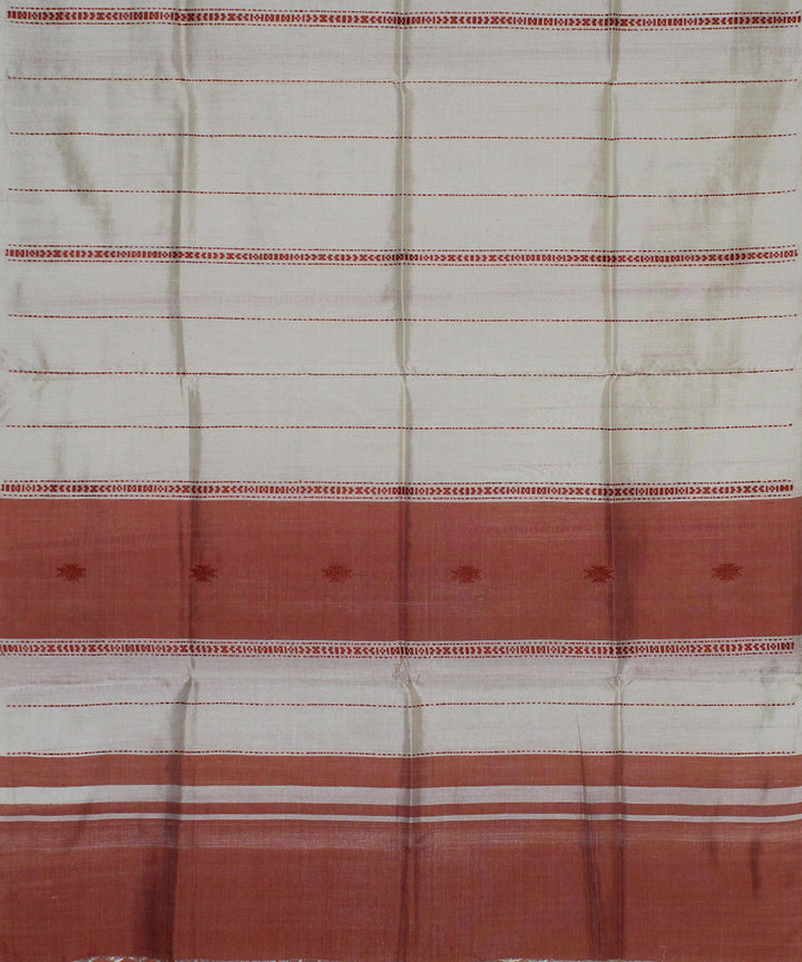 White red handwoven tussar silk chhattisgarh stole