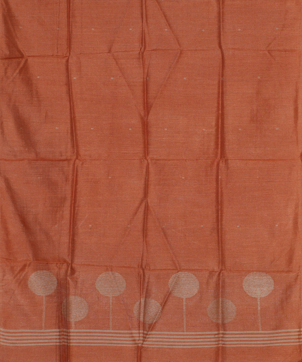 Orange  handwoven tussar silk chhattisgarh stole