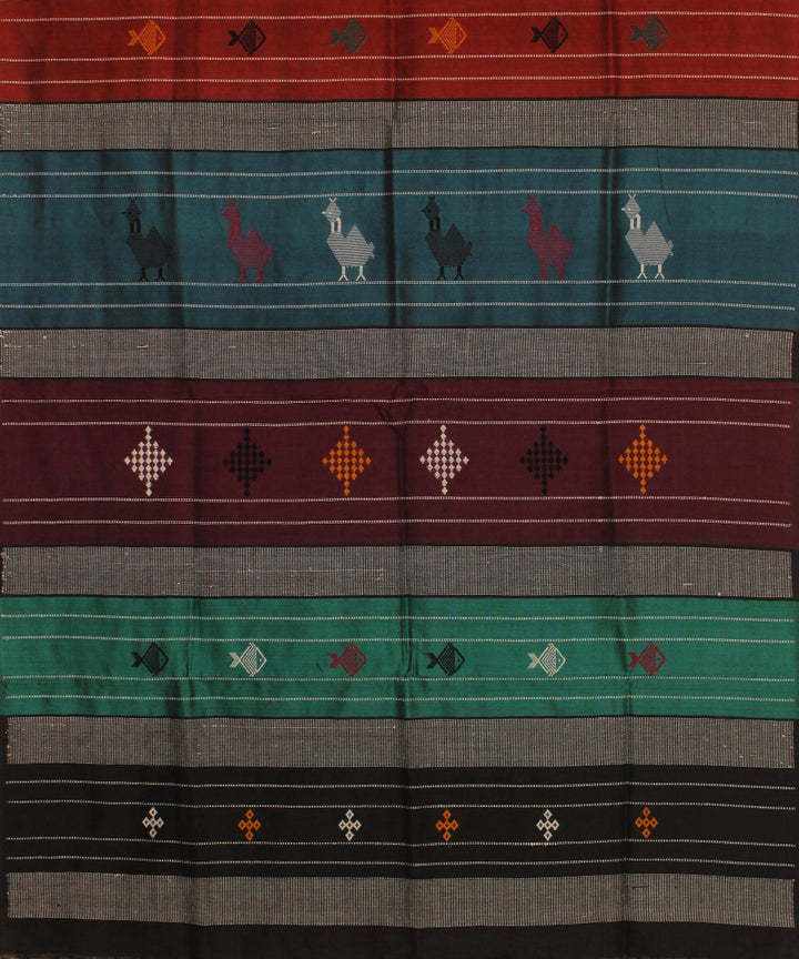 Multicolor striped tussar silk chhattisgarh handloom stole