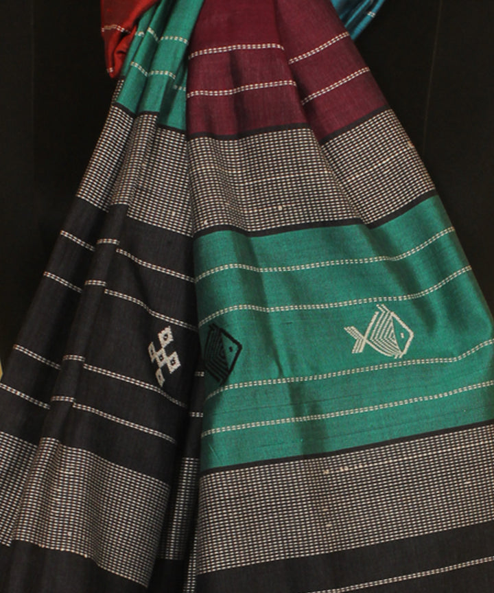 Multicolor striped tussar silk chhattisgarh handloom stole