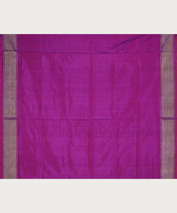 White purple silk handwoven ikat pochampally saree