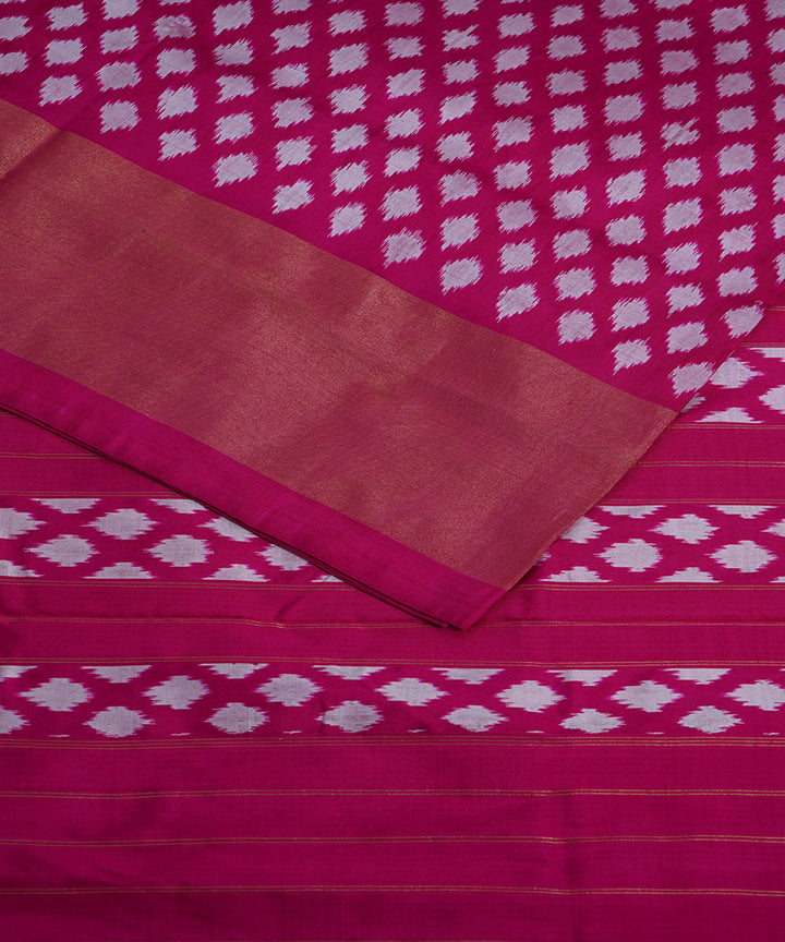 Pink silk handwoven ikat pochampally saree