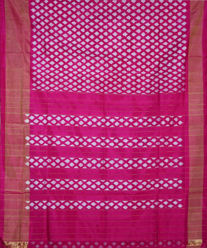 Pink silk handwoven ikat pochampally saree