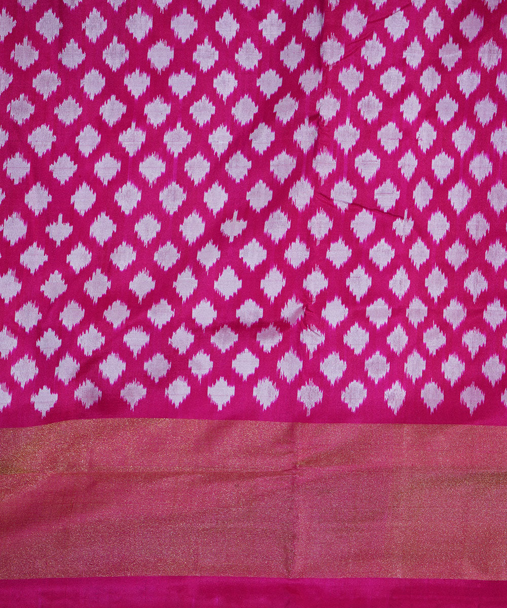 Pink silk handwoven ikat pochampally saree