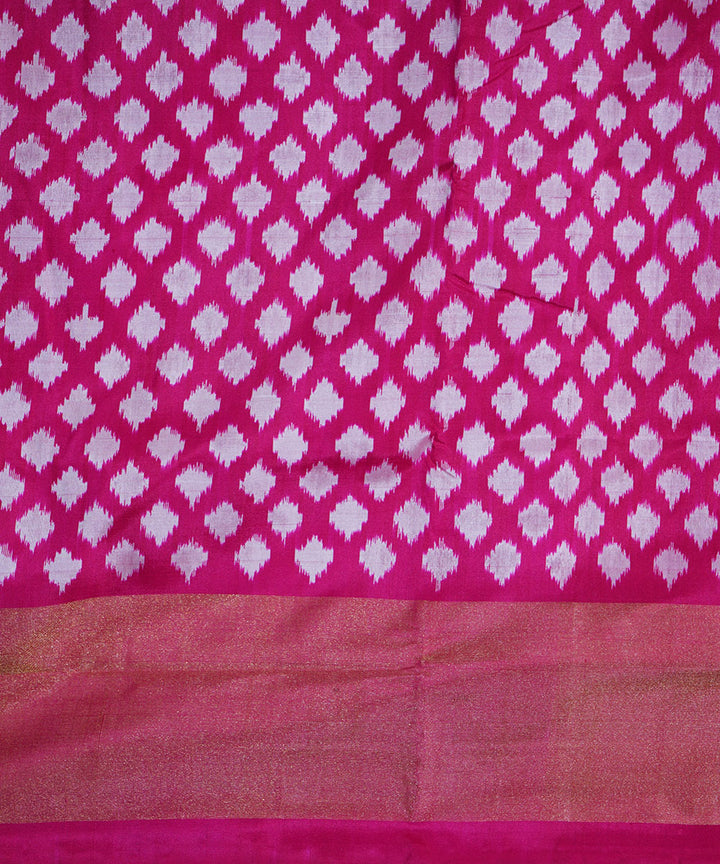 Pink silk handwoven ikat pochampally saree