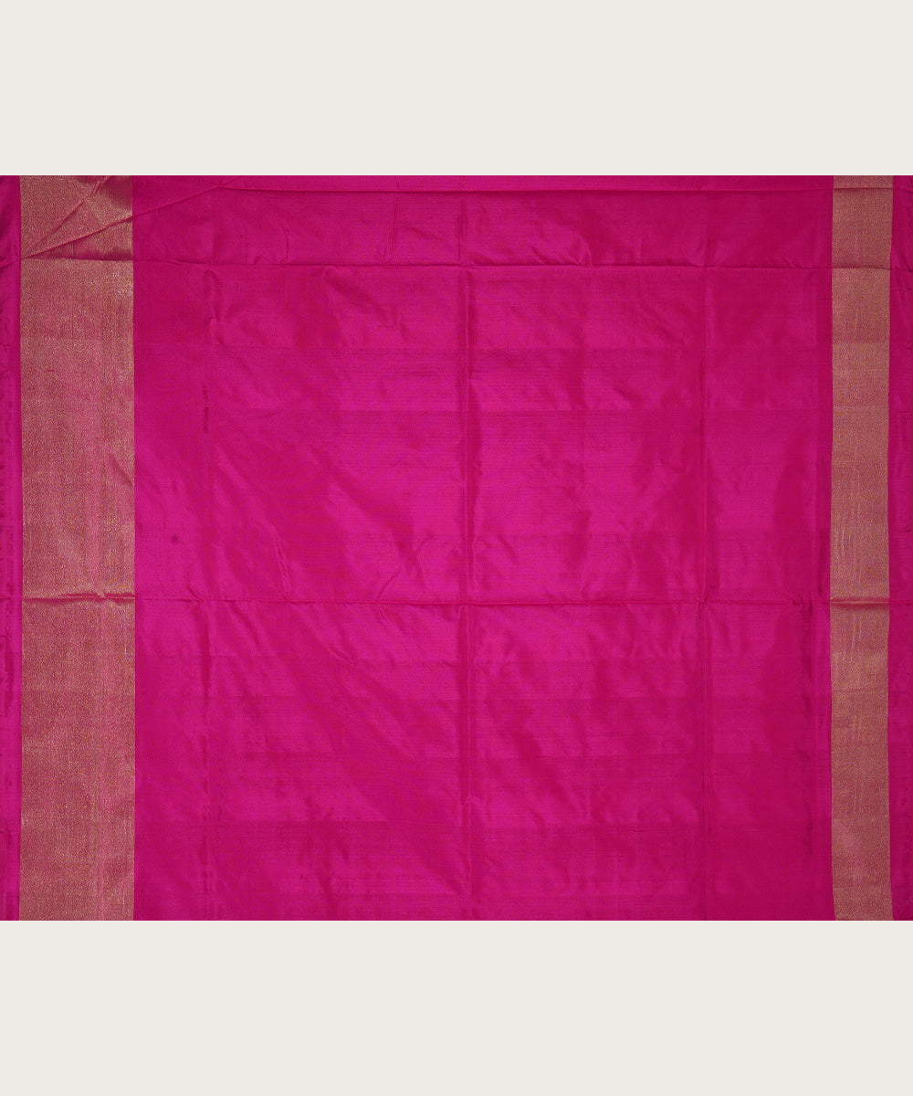 Pink silk handwoven ikat pochampally saree