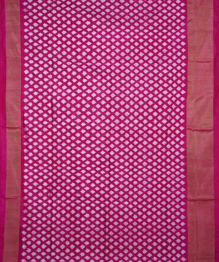 Pink silk handwoven ikat pochampally saree