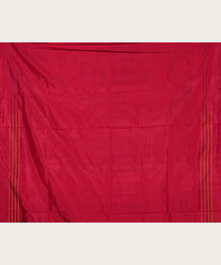 Red maroon silk handwoven ikat pochampally saree