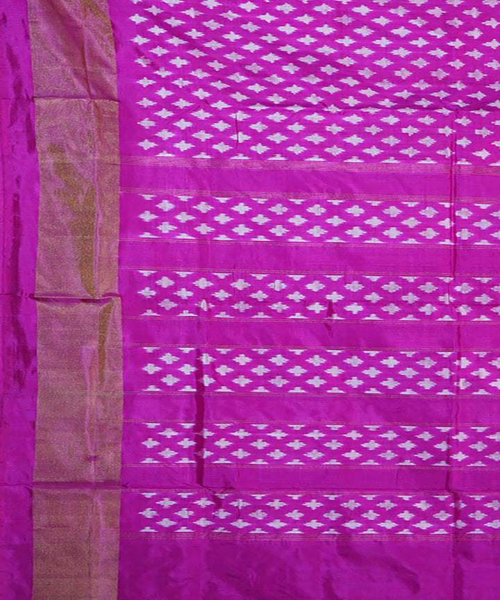 Pink purple silk handwoven ikat pochampally saree