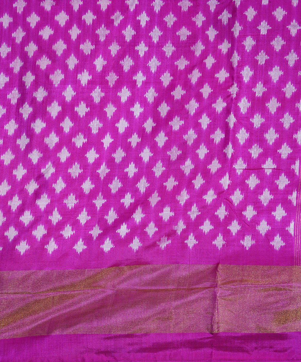 Pink purple silk handwoven ikat pochampally saree