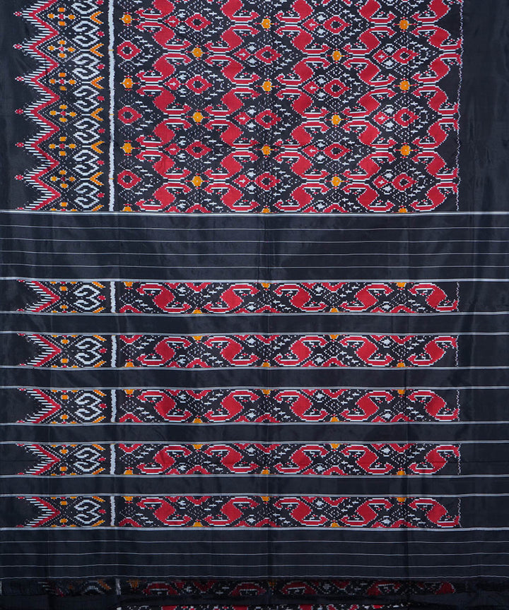 Black silk handwoven ikat pochampally saree