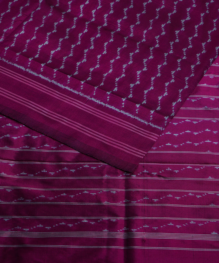 Maroon silk handwoven ikat pochampally saree